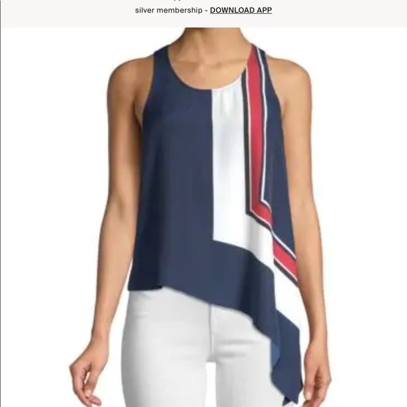 Joie Edweina Top Sleeveless Asymmetrical Navy NWT - Picture 6 of 10